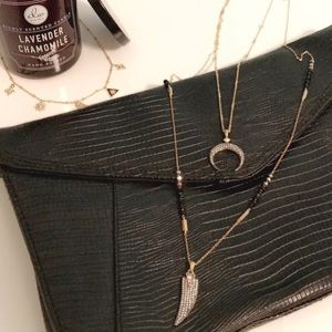 Vintage faux-leather Clutch